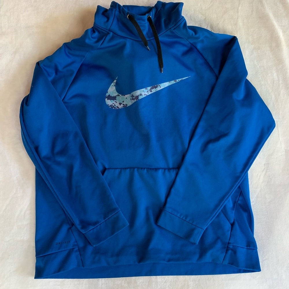 blue nike dri fit hoodie